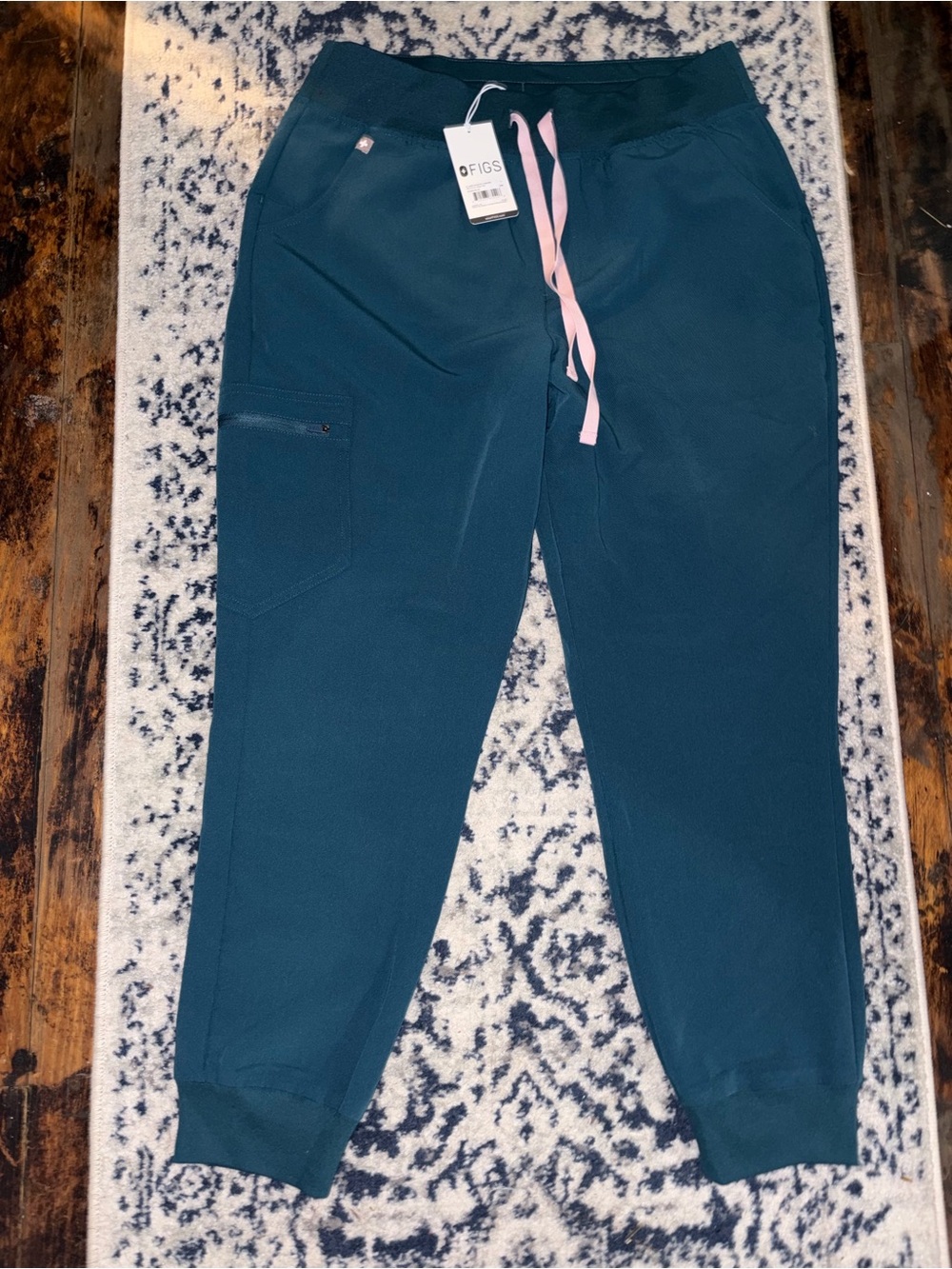 FIGS High Wasted Zamora Joggers (Caribbean blue)